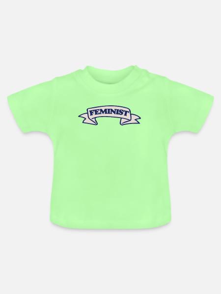 Feministischer Bannerstolz - Baby Bio-T-Shirt mit Rundhals - Mintgrün