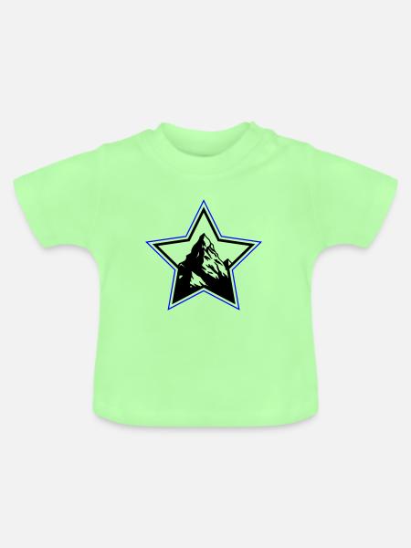 Berge Symbol Stern - Baby Bio-T-Shirt mit Rundhals - Mintgrün