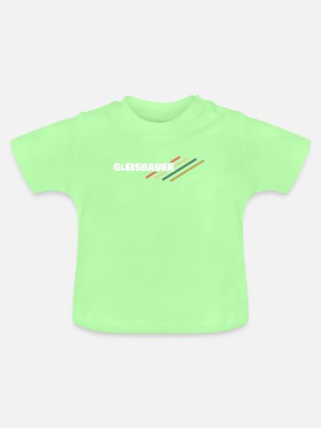 Arbeitsplatz Gleisbauer - Baby Bio-T-Shirt mit Rundhals - Mintgrün