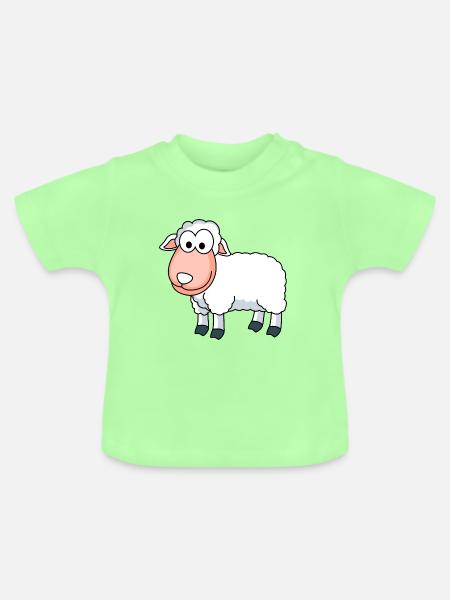 Schaf Comic Tier - Baby Bio-T-Shirt mit Rundhals - Mintgrün
