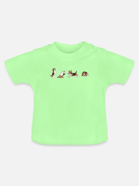 Niedliche Hunde - Baby Bio-T-Shirt mit Rundhals - Mintgrün