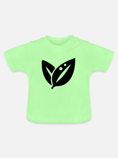 Blatt Ökologie - Baby Bio-T-Shirt mit Rundhals - Mintgrün