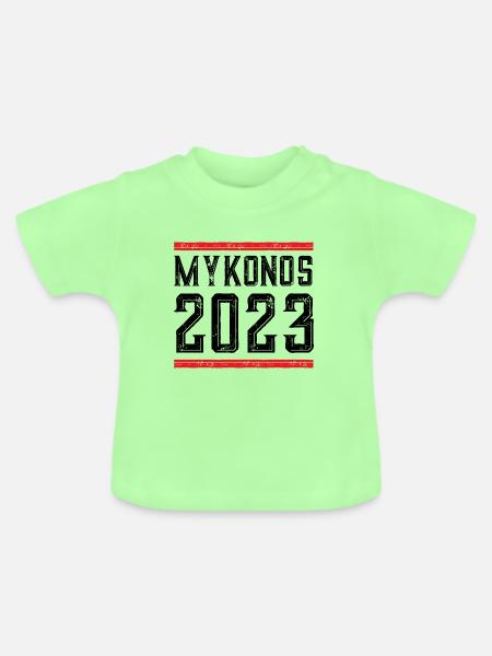 Mykonos 2023 - Baby Bio-T-Shirt mit Rundhals - Mintgrün