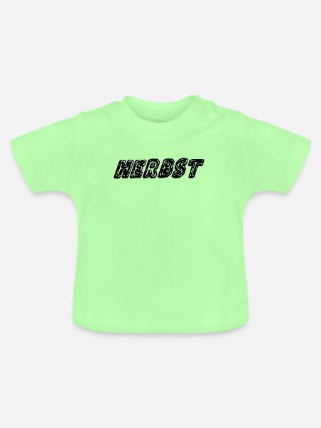 Herbstblätter Trenddesign - Baby Bio-T-Shirt mit Rundhals - Mintgrün