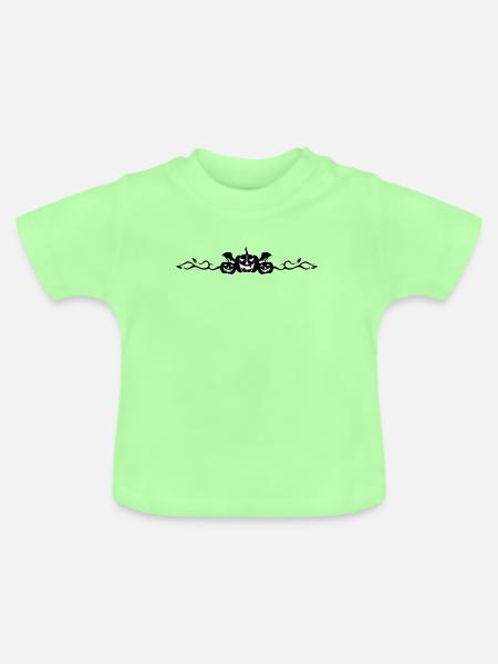 Halloween-Set mit Kürbissen - Baby Bio-T-Shirt mit Rundhals - Mintgrün