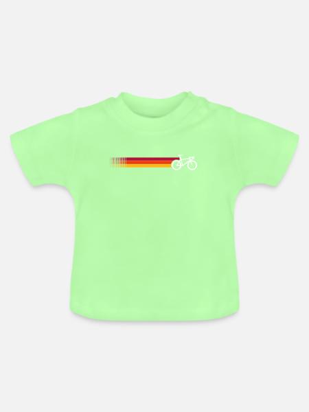 Sunset Stripes Fahrrad-Silhouette - Baby Bio-T-Shirt mit Rundhals - Mintgrün