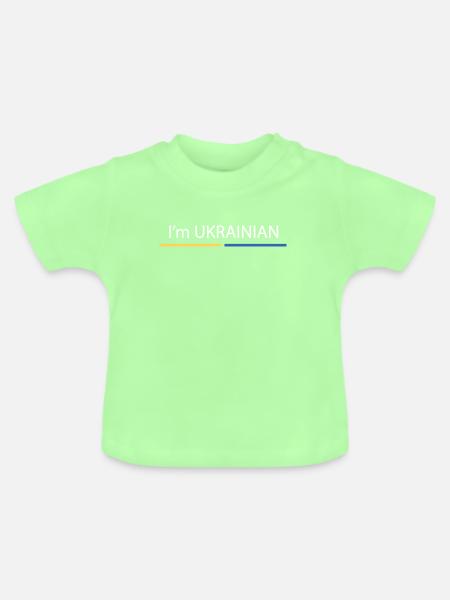 Ich bin Ukrainer - Baby Bio-T-Shirt mit Rundhals - Mintgrün