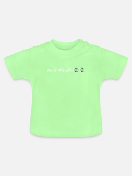 Evolutionsentwicklung des Radfahrens - Baby Bio-T-Shirt mit Rundhals - Mintgrün