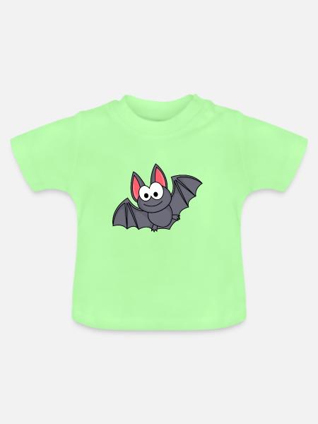 Fledermaus Comic Tier - Baby Bio-T-Shirt mit Rundhals - Mintgrün