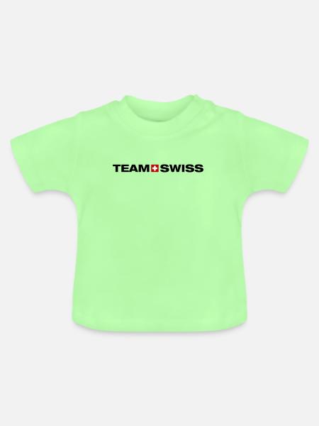 Team Schweiz - Baby Bio-T-Shirt mit Rundhals - Mintgrün