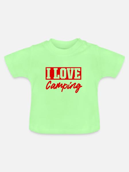Ich liebe Camping - Baby Bio-T-Shirt mit Rundhals - Mintgrün