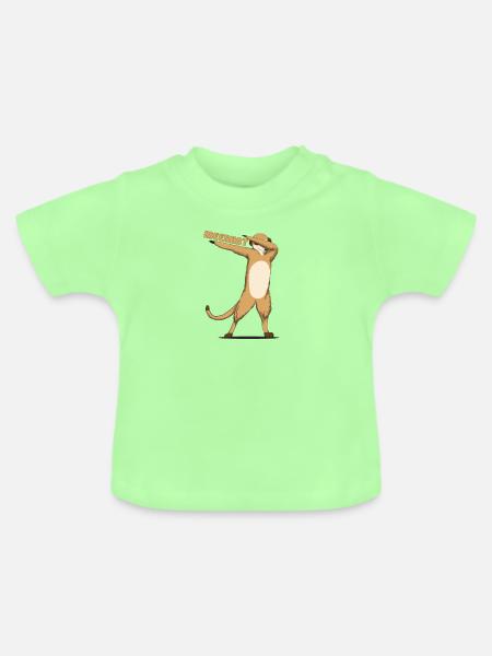 Meerkat Erdmännchen Design Dab - Baby Bio-T-Shirt mit Rundhals - Mintgrün