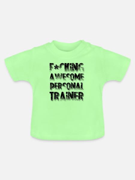 awesome personal trainer - Baby Bio-T-Shirt mit Rundhals - Mintgrün