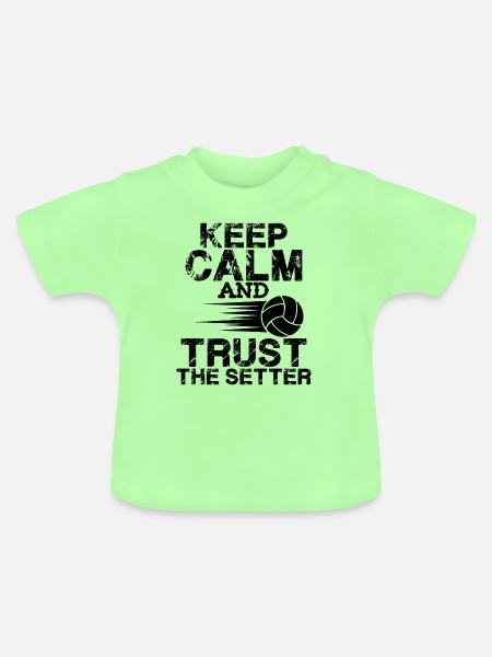 keep calm volleyball - Baby Bio-T-Shirt mit Rundhals - Mintgrün