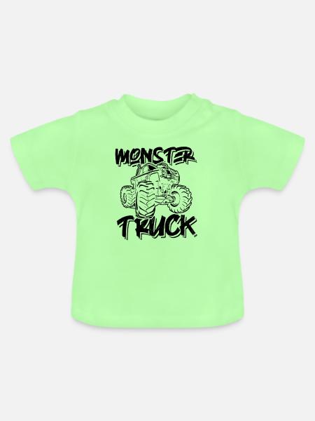 Monstertruck cool - Baby Bio-T-Shirt mit Rundhals - Mintgrün