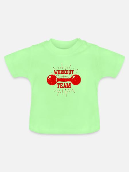 Workout Team - Baby Bio-T-Shirt mit Rundhals - Mintgrün