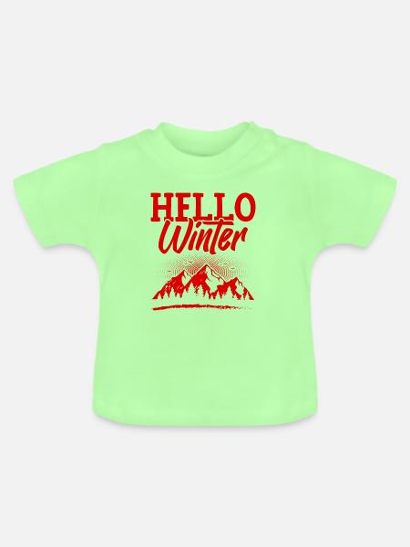 Hello Winter - Baby Bio-T-Shirt mit Rundhals - Mintgrün