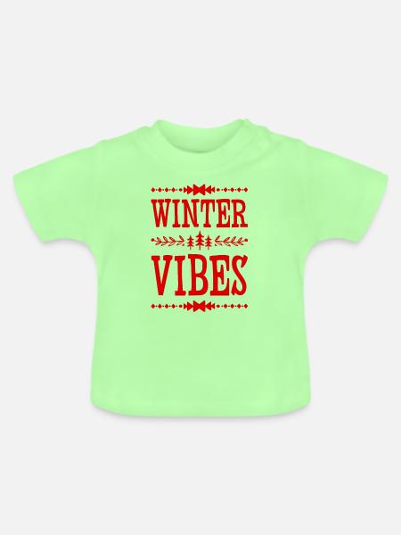 Winter Vibes - Baby Bio-T-Shirt mit Rundhals - Mintgrün