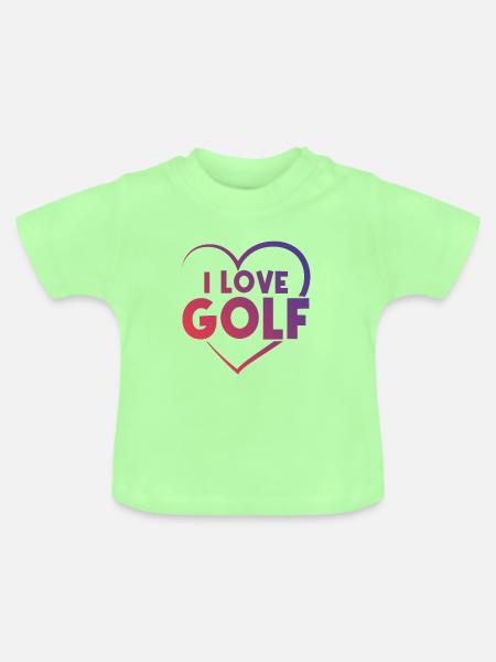 Ich liebe Golf Herz - Baby Bio-T-Shirt mit Rundhals - Mintgrün