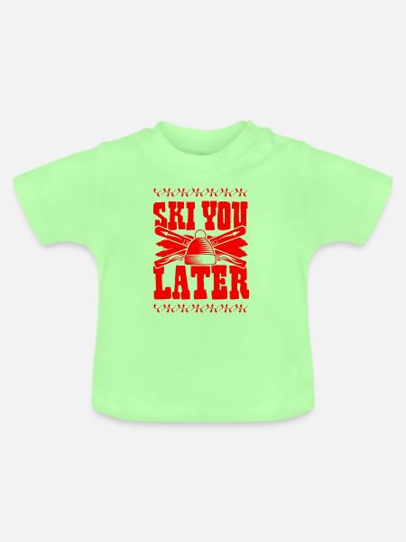 ski skiing - Baby Bio-T-Shirt mit Rundhals - Mintgrün