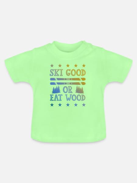 ski skiing - Baby Bio-T-Shirt mit Rundhals - Mintgrün