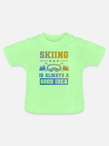 ski skiing - Baby Bio-T-Shirt mit Rundhals - Mintgrün