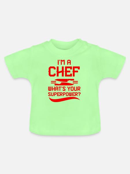 kochen koch superpower - Baby Bio-T-Shirt mit Rundhals - Mintgrün