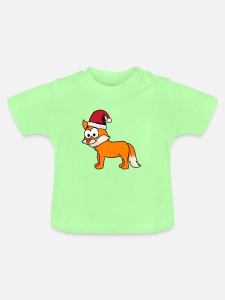 Fuchs Comic Weihnachten - Baby Bio-T-Shirt mit Rundhals - Mintgrün