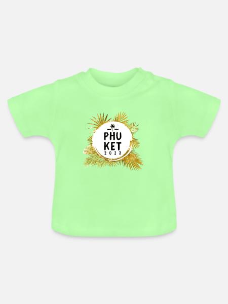 Phuket 2023 Bunt - Baby Bio-T-Shirt mit Rundhals - Mintgrün