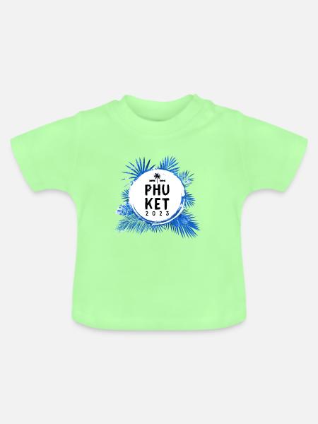 Phuket 2023 Bunt - Baby Bio-T-Shirt mit Rundhals - Mintgrün