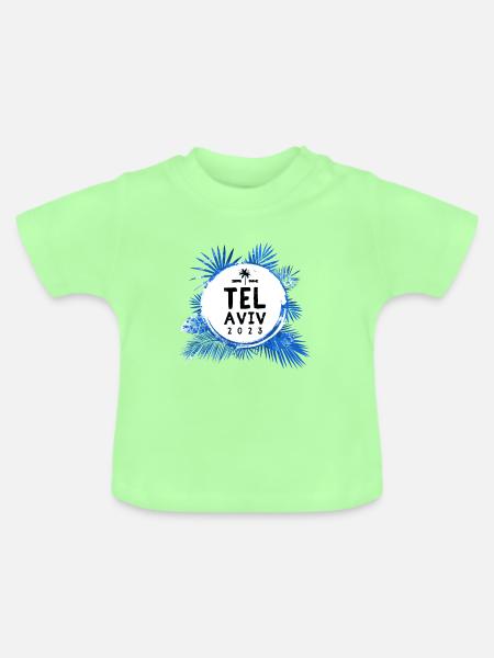 Tel Aviv 2023 Bunt - Baby Bio-T-Shirt mit Rundhals - Mintgrün