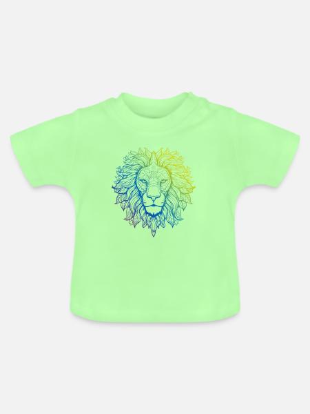 Löwe Mandala Boho - Baby Bio-T-Shirt mit Rundhals - Mintgrün