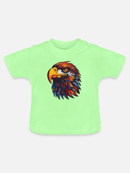 Adler Portrait - Baby Bio-T-Shirt mit Rundhals - Mintgrün