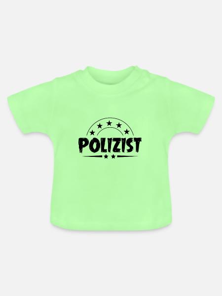 Polizist Beruf - Baby Bio-T-Shirt mit Rundhals - Mintgrün