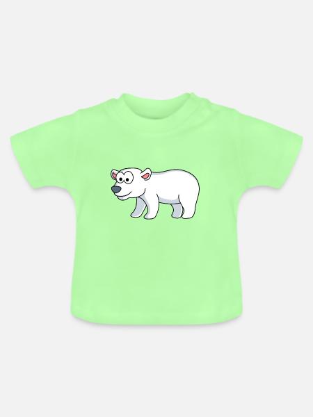 Eisbär Comic Tier - Baby Bio-T-Shirt mit Rundhals - Mintgrün