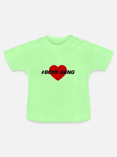 Boys Gang Herz Liebe - Baby Bio-T-Shirt mit Rundhals - Mintgrün