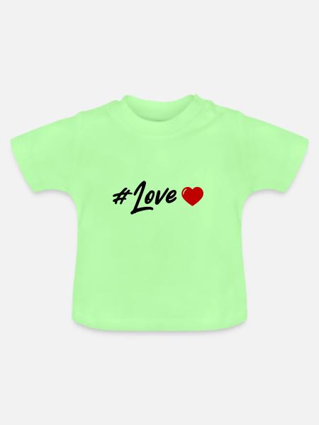 Liebe Herz - Baby Bio-T-Shirt mit Rundhals - Mintgrün