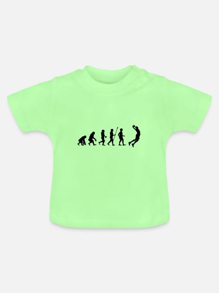 basketball Evolution - Basketballer beim Dunking - Baby Bio-T-Shirt mit Rundhals - Mintgrün