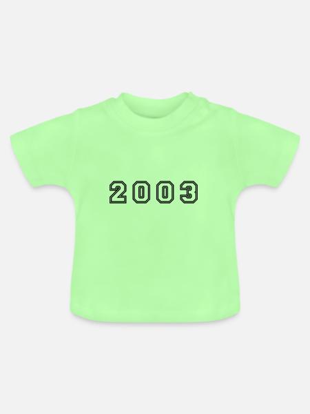 2003 Jahr Zahl - Baby Bio-T-Shirt mit Rundhals - Mintgrün