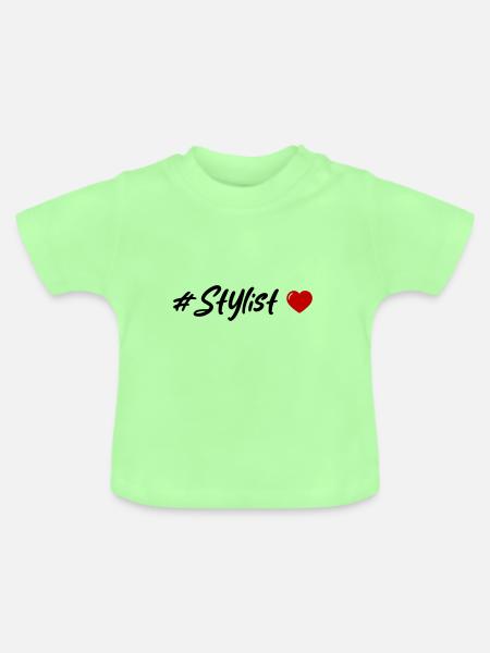 Stylist Herz - Baby Bio-T-Shirt mit Rundhals - Mintgrün
