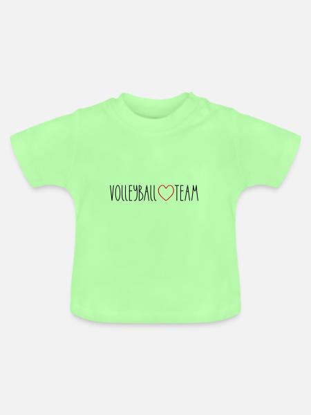 Volleyball Team Herz - Baby Bio-T-Shirt mit Rundhals - Mintgrün