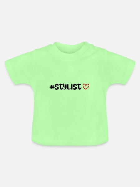 Stylist Herz - Baby Bio-T-Shirt mit Rundhals - Mintgrün