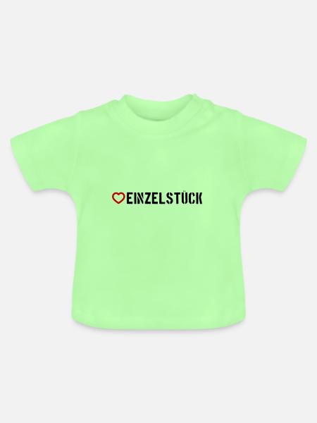 Einzelstück Herz - Baby Bio-T-Shirt mit Rundhals - Mintgrün