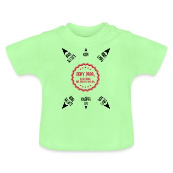 Strampler Anleitung für Väter! Wir kriegen das hin - Baby Bio-T-Shirt mit Rundhals - Mintgrün - Vorne