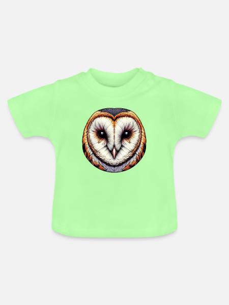 Schleiereule - Baby Bio-T-Shirt mit Rundhals - Mintgrün