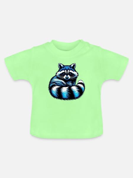 Waschbär - Baby Bio-T-Shirt mit Rundhals - Mintgrün