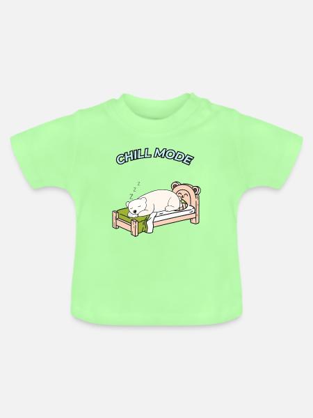 Einfach mal Chillen – Schlafender Bär - Baby Bio-T-Shirt mit Rundhals - Mintgrün