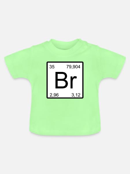 Brom Br Element Block Design - Baby Bio-T-Shirt mit Rundhals - Mintgrün