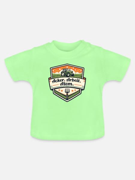 Acker Arbeit Atem Badge - Baby Bio-T-Shirt mit Rundhals - Mintgrün