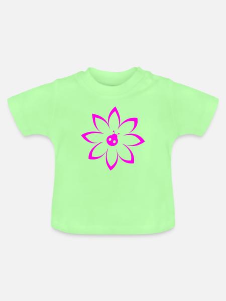 Blume - Baby Bio-T-Shirt mit Rundhals - Mintgrün